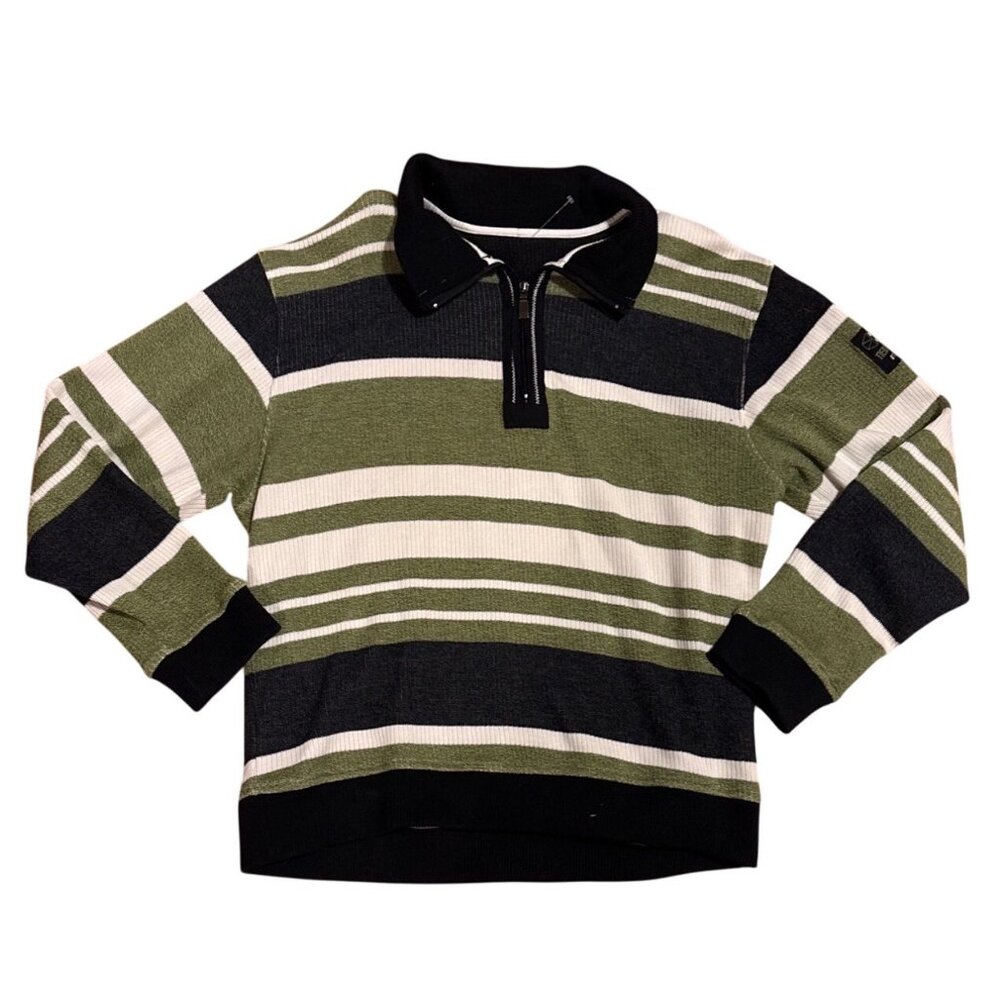 Engbers Sweater Mens XL Striped Half Zip Green Black Tierra Del Fuego Argentina